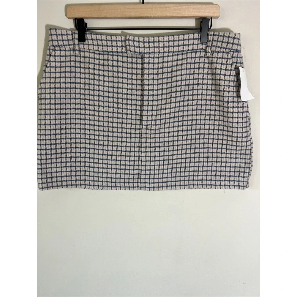 Rails Women's Size 12 Prim Lilac Navy Mini Check Skirt Winter Plaid